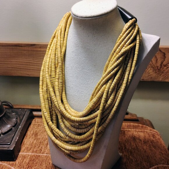 Vtg Gerda Lynggaard Monies Copenhagen Coconut Shell & Horn Necklace - Picture 2 of 5